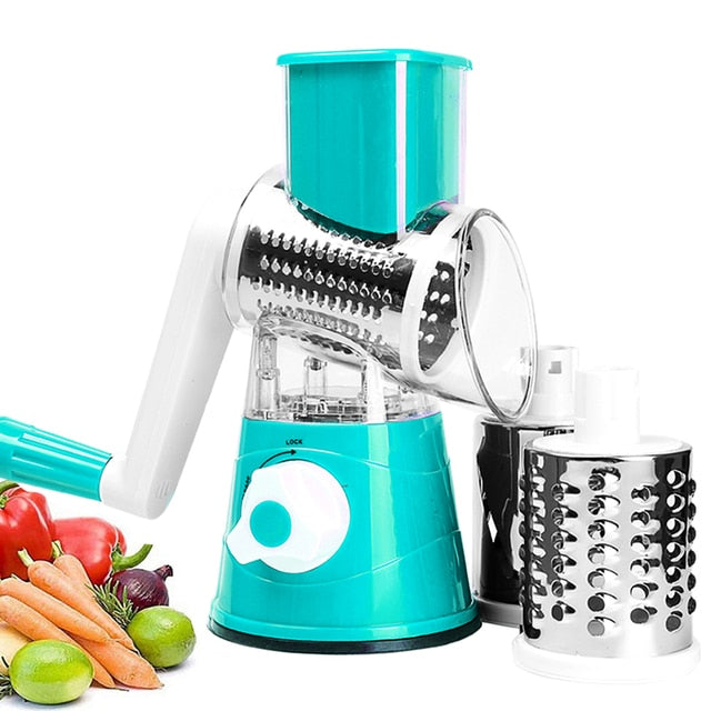 Vegetable Chopper 3 In 1 Round Cutter Potato Spiralizer Home Gadget