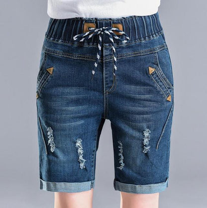 Summer Knee Length Denim Shorts - Jeans - Azahshopping