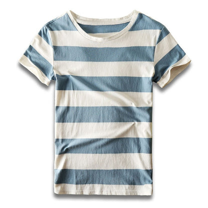 Men Striped T-shirt Stripes Top Tees