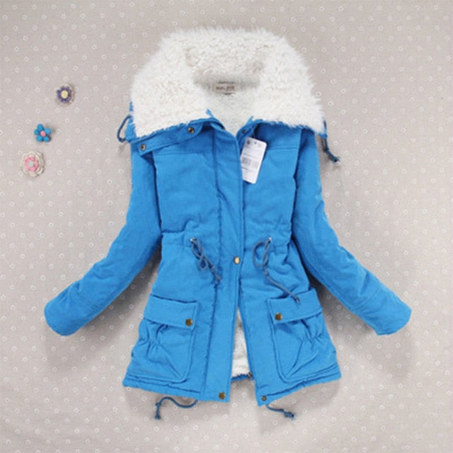 Women Winter Jacket Thick Hooded Long Down Jacket - Azahshopping