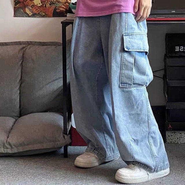 Wide Leg Baggy Denim Pants