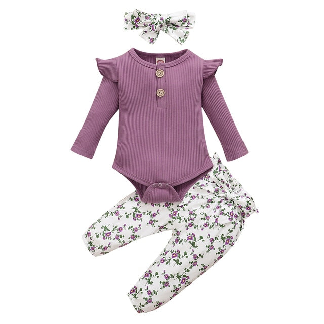 3pcs Baby Girl Clothes Set