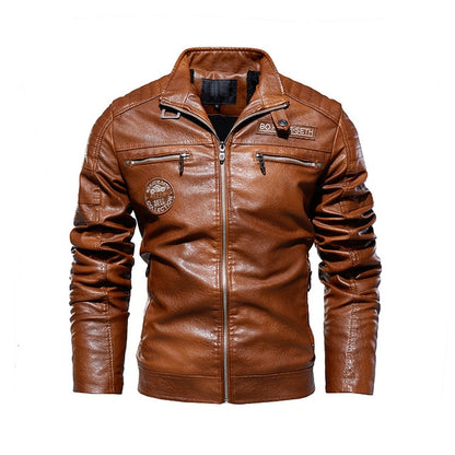 Men Faux Leather Winter Jacket