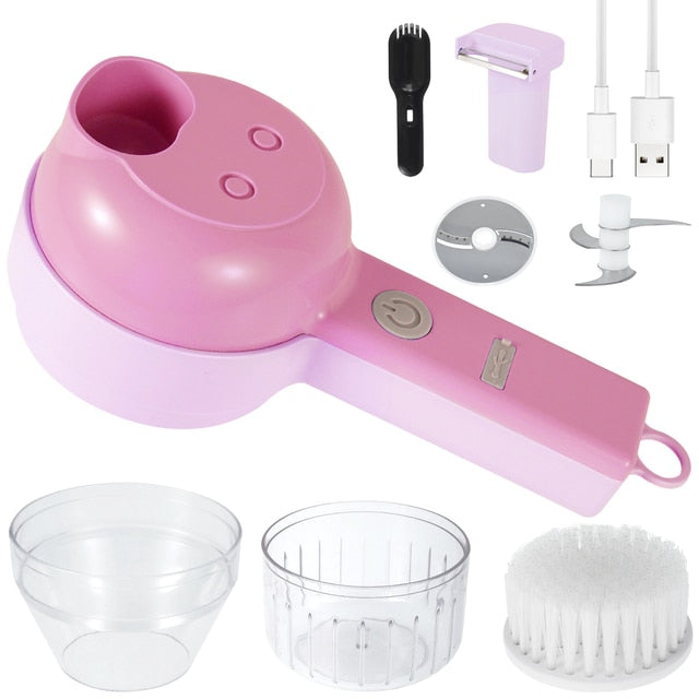 Electric Food Vegetable Chopper Slicer and Garlic Crusher Meat Grinder Machine