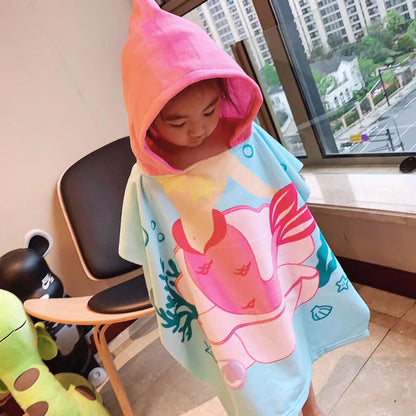 Hooded Cloak Infant Bathrob Baby Bath Towel