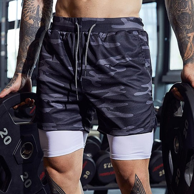 Double pocket Sport Shorts Men Sportswear