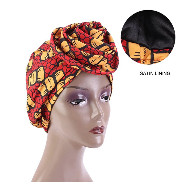 African Print Stretch Bandana Head Wrap