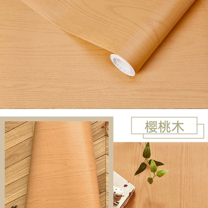 Pvc Waterproof Stickers Self-adhesive Wood Pattern Solid Color Home Decor