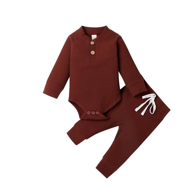 Newborn Winter Baby Girl Long Sleeve Romper Pants Sets