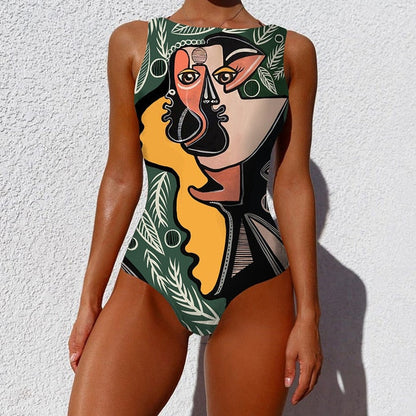 Print Swimsuit Bodysuit One Piece