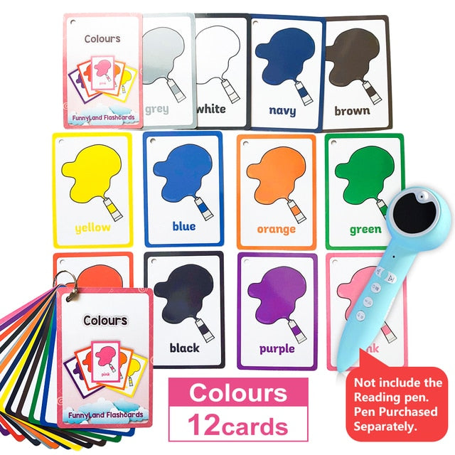 Kids Montessori Baby Learn English Word Card Flashcards Cognitive Educational Toys