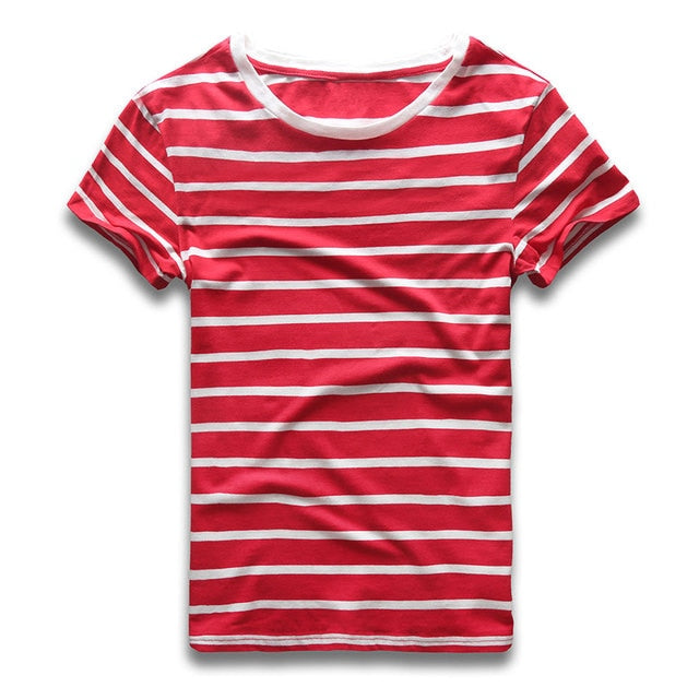 Men Striped T-shirt Stripes Top Tees
