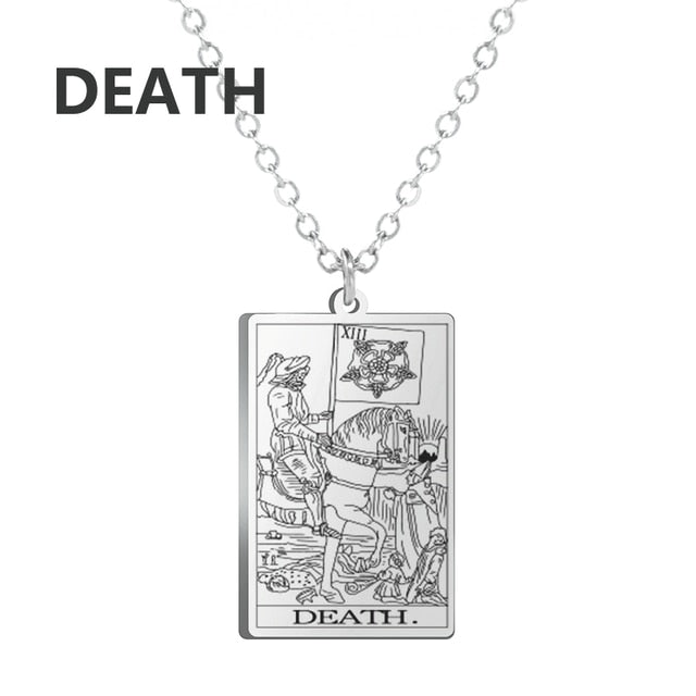 Stainless Steel Classic Tarot Cards Pendant Necklace