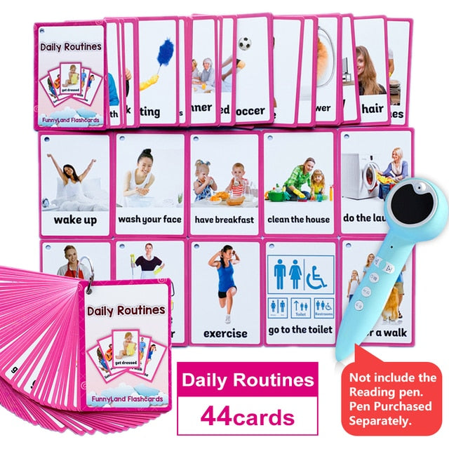 Kids Montessori Baby Learn English Word Card Flashcards Cognitive Educational Toys