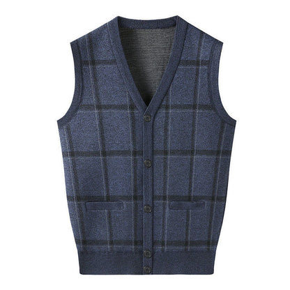 Sweater Cardigan Sleeveless Vest for Men