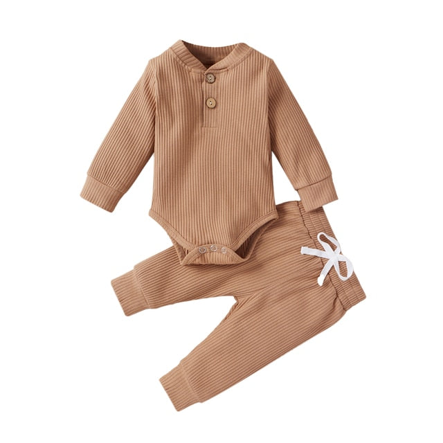 Newborn Winter Baby Girl Long Sleeve Romper Pants Sets