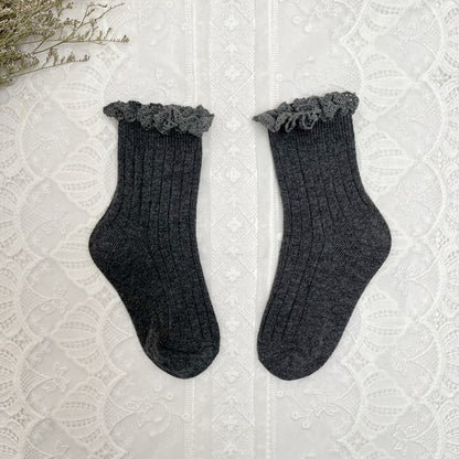 Ruffle Kids Knee High Socks Baby Girls For 0-8 Years - Socks