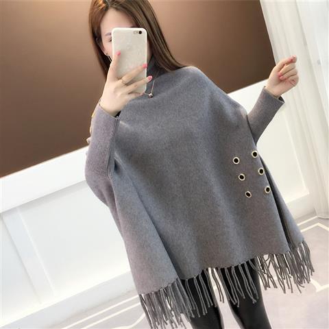 One Size highneck Cloak Sweater for Women