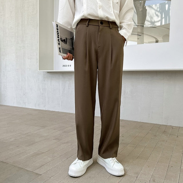 Formal Casual Wide Leg Trousers For Men