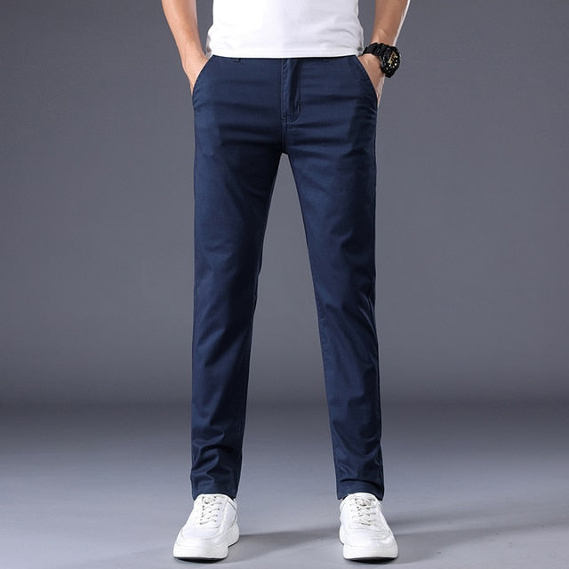 Stretch Cotton Slim Pants for Men