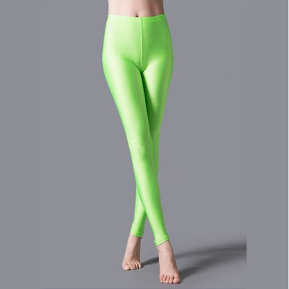 Shinny Elasticity Solid Color Leggings - Azahshopping