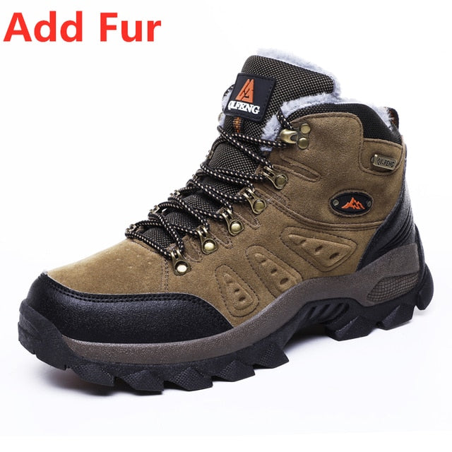 Fur Non Slip Winter Hiking Boots for Men