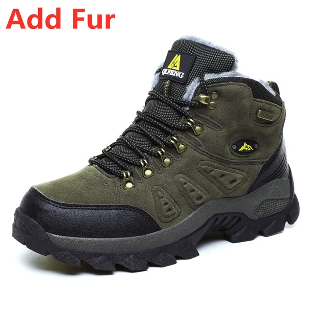 Fur Non Slip Winter Hiking Boots for Men