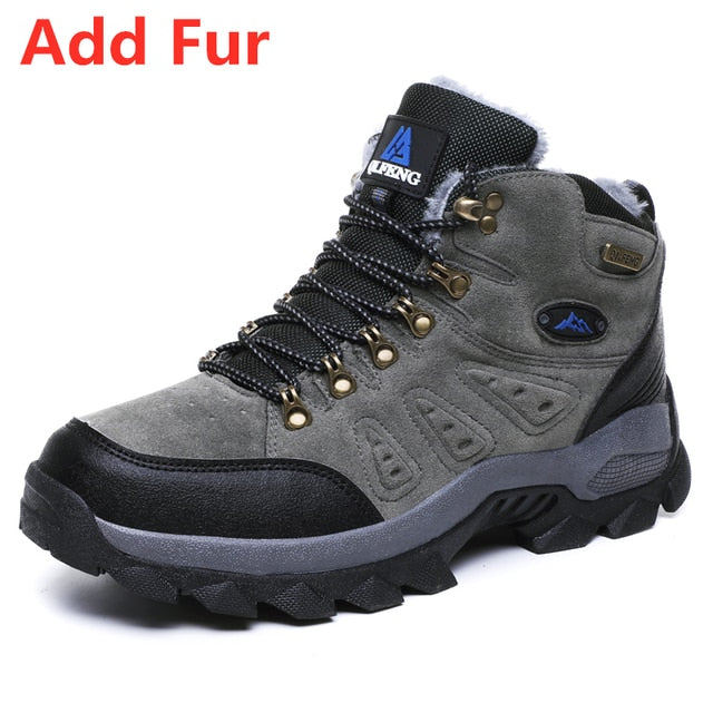 Fur Non Slip Winter Hiking Boots for Men