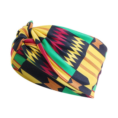 African Print Stretch Bandana Head Wrap