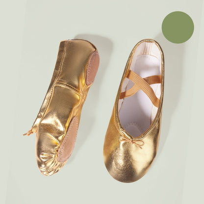 Gold Silver Soft Sole Ballet Dance Slippers Children Ballerina Shoes