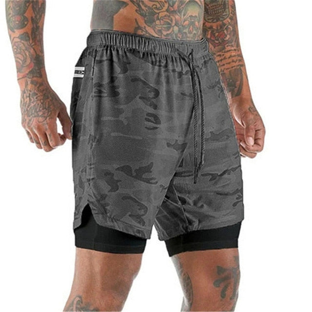 Double pocket Sport Shorts Men Sportswear