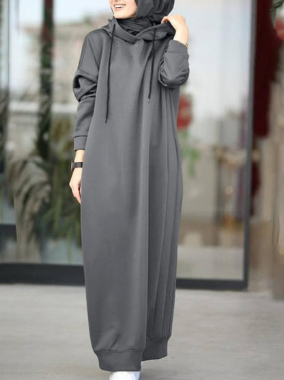 Long Sleeve Maxi Hoodie Dress for Women