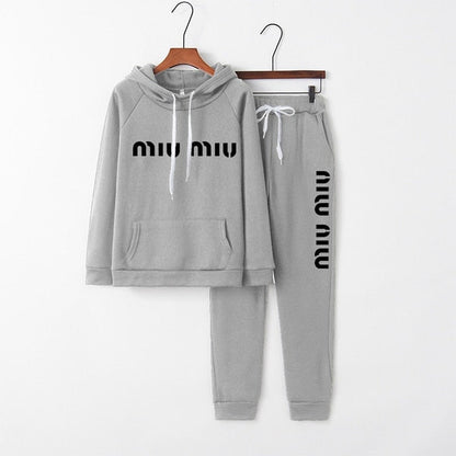 Printed Hoodie + Pants Tracksuit Set