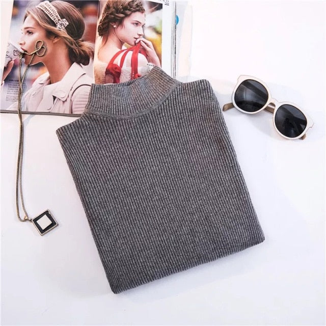 Turtleneck Pullovers Sweaters Long Sleeve Slim Oversize Sweater