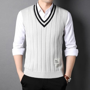 Pullover Sleeveless V Neck Sweater Vest