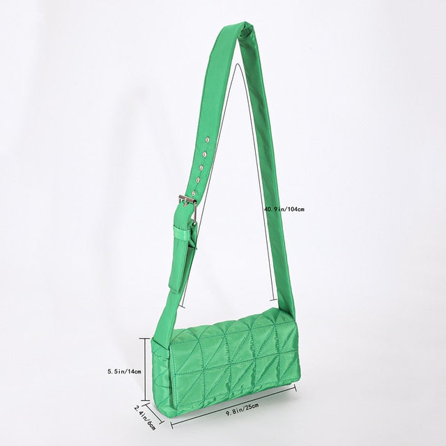 Lattice Pattern Shoulder Bag Space Cotton