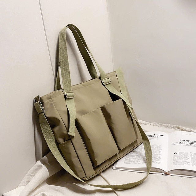 Zipper Handbags Shoulder Waterproof Large Capacity Tote Bags