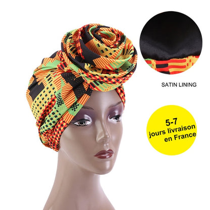 African Print Stretch Bandana Head Wrap