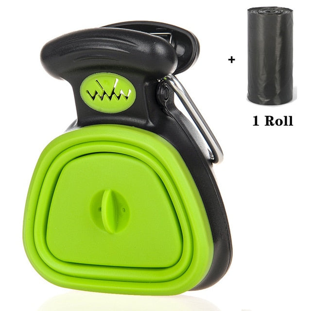 Pet Dog Foldable Pooper Scooper Poop Picker Portable Pet Feces Clip With 1 Roll Decomposable Bags