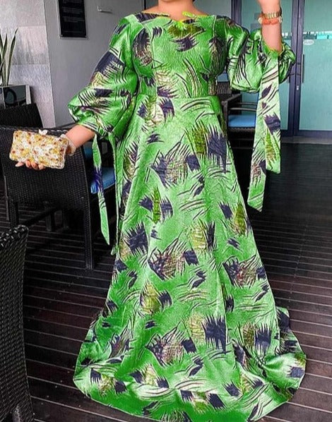 Lantern Sleeve Printed Sundress Summer dress