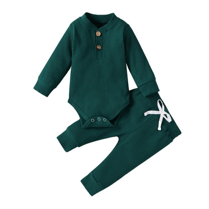 Newborn Winter Baby Girl Long Sleeve Romper Pants Sets