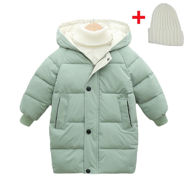 Cotton-padded Hooded Winter Down Jackets for Boys