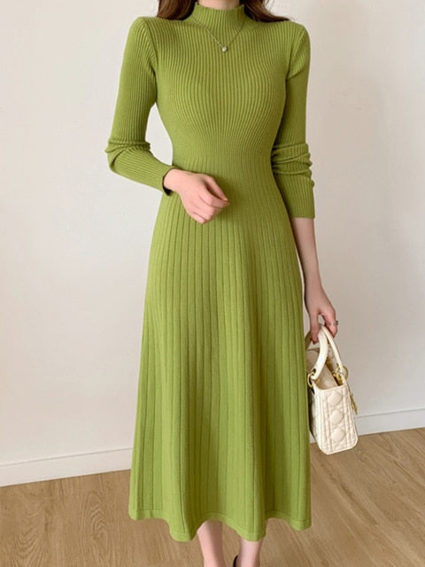 Slim Long Sleeve Party Midi Dress For Women