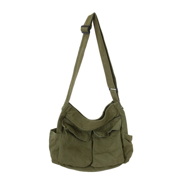 Large Capacity Tote Canvas Crossbody Bag