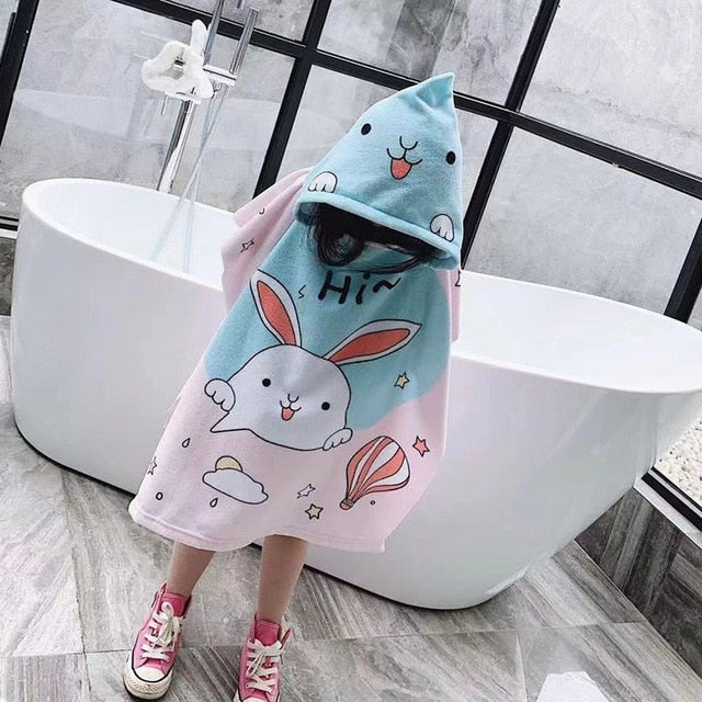 Hooded Cloak Infant Bathrob Baby Bath Towel