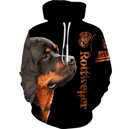 Rottweiler Dog 3d Printed Hoodie Suit Male Autumn Winter Casual Sweashirts Sweatpants Men Tracksuit Set