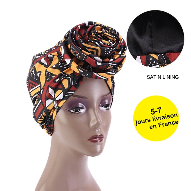 African Print Stretch Bandana Head Wrap