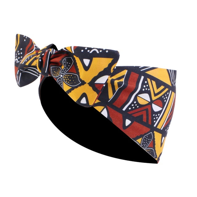 African Print Stretch Bandana Head Wrap