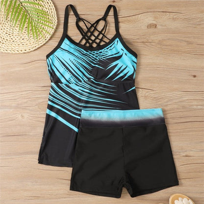 Tankini With Shorts High Waist Beachwear-Two Piece Set