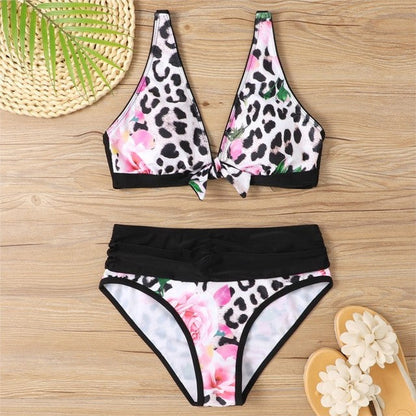 Printed Push Up High Waist Mayo Biquine - Beachwear